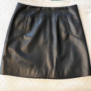 H&M faux leather a-line skirt mini black 4